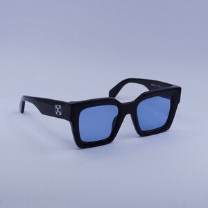 Off-White OERI13I JACKSON 1045 Sunglasses Black Square Frame, Blue Lenses